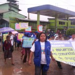Forman gran cadena humana contra las drogas en Manantay, Ucayali