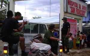 Traslado de heridos de ataque terrorista