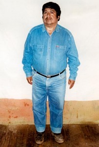 Foto policial tomada a Wilmer Sánchez, tras su detención con 80 kilos de PBC.
