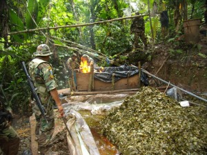 Policía también destruyó laboratorio de droga del detenido.