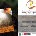 Lanzan segunda edición del premio “Carlos Ponce 2010” a favor del medio ambiente