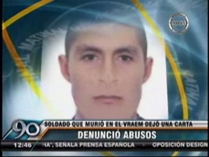 Soldado fallecido en el VRAEM dejó carta denunciando abusos (video)