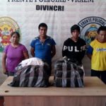 Vraem: Intervienen a cinco personas con 42 kilos de cocaína