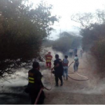Bomberos extinguen incendio forestal en Lambayeque