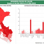 Detectan 131 focos de calor en el país que generarían incendios forestales